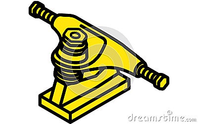 é»„è‰²ã„ã‚·ãƒ³ãƒ—ãƒ«ãªãƒˆãƒ©ãƒƒã‚¯ã®ã‚¢ã‚¤ã‚½ãƒ¡ãƒˆãƒªãƒƒã‚¯ã‚¢ã‚¤ã‚³ãƒ³ã€ã‚¹ã‚±ãƒœãƒ¼ãƒ‘ãƒ¼ãƒ„ Stock Photo